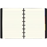 Filofax Refillable Notebook - 56 Sheets - Twin Wirebound - Ruled Margin - Folio - 10 7/8" x 8 1/2" - Cream Paper - Refillable, Elastic Closure, Storage Pocket, Page Marker, Indexed - Recycled - 1 Each