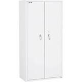 FireKing Storage Cabinet with Adjustable Shelves - 36" x 19.3" x 72" - Adjustable Shelf, Key Lock, Durable, Fire Proof, Corrosion Resistant, Environmentally Friendly, Scratch Resistant, Welded, Impact Resistant, Explosion Resistant - Arctic White - Powder