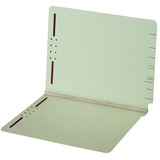 Globe-Weis Straight Tab Cut Legal Recycled Fastener Folder - 8 1/2" x 14" - 2" Expansion - 2 Fastener(s) - End Tab Location - Light Green - 60% Recycled - 1 Each