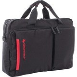 Swiss Mobility Carrying Case (Briefcase) for 15.6" Computer - Black - Polyester Body - Shoulder Strap - 12" (304.80 mm) Height x 16" (406.40 mm) Width x 7.50" (190.50 mm) Depth - 1 Each