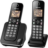 Panasonic KX-TGC382 DECT 6.0 1.93 GHz Cordless Phone - Black - Cordless - Corded - 1 x Phone Line - 2 x Handset - Speakerphone - Hearing Aid Compatible