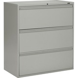 Offices To Go 3 Drawer High Lateral Cabinet - 36" x 19.3" x 39.1" - 3 x Drawer(s) for File - Lateral - Interlocking, Lockable, Leveling Glide - Gray - Metal