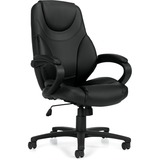 Global Brighton | High Back Tilter - Luxhide, Bonded Leather Seat - Luxhide, Bonded Leather Back - High Back - Black - 1 Each