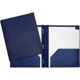 Geocan Letter Report Cover - 8 1/2" x 11" - 3 Fastener(s) - 2 Internal Pocket(s) - Blue - 1 Each