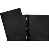 GEO Letter Report Cover - 8 1/2" x 11" - 3 x Prong Fastener(s) - Plastic - Black - 1 Each