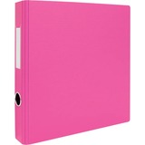 Geocan 1" Textured Heavy-duty Binder, Pink - 1" Binder Capacity - Letter - 8 1/2" x 11" Sheet Size - D-Ring Fastener(s) - 2 Internal Pocket(s) - Polypropylene - Pink - Heavy Duty, Textured, PVC-free, Spine Label, Finger Hole - 1 Each