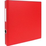 Geocan 1" Textured Heavy-duty Binder, Red - 1" Binder Capacity - Letter - 8 1/2" x 11" Sheet Size - D-Ring Fastener(s) - 2 Internal Pocket(s) - Polypropylene - Red - Heavy Duty, Textured, PVC-free, Spine Label, Finger Hole - 1 Each