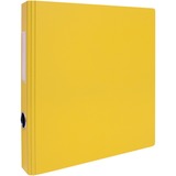 Geocan 2" Textured Heavy-duty Binder, Yellow - 2" Binder Capacity - Letter - 8 1/2" x 11" Sheet Size - D-Ring Fastener(s) - 2 Internal Pocket(s) - Polypropylene - Yellow - Heavy Duty, Textured, PVC-free, Spine Label, Finger Hole - 1 Each