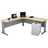 HDL Titan Corner Workstation - 1" Table Top Thickness - 71" Height x 71" Width x 28.8" Depth - Maple - Thermofused Melamine (TFM) Top Material - 1 Each