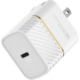 OtterBox USB-C Fast Charge Wall Charger - Premium - 1 Pack - 18 W - 120 V AC, 230 V AC Input - 5 V DC/3 A, 9 V DC Output - Cloud Dust White