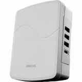 Woods Space Saver 3-Outlet Surge Tap, 1060 Joules, 4 USB - Woods® Surge Protector 4 outlets White