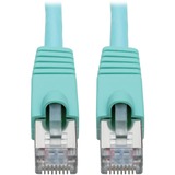 Tripp Lite Cat6a Ethernet Cable 10G STP Snagless Shielded PoE M/M Aqua 8ft