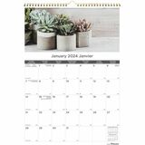 Blueline Blueline Monthly Wall Calendar - Monthly - 12 Month - January 2024 - December 2024 - 1 Month Single Page Layout - 12" x 17" Sheet Size - Twin Wire - Paper, Chipboard - Printed, Heavyweight, Daily Block, Eyelet, Project Section, Schedule Section, 