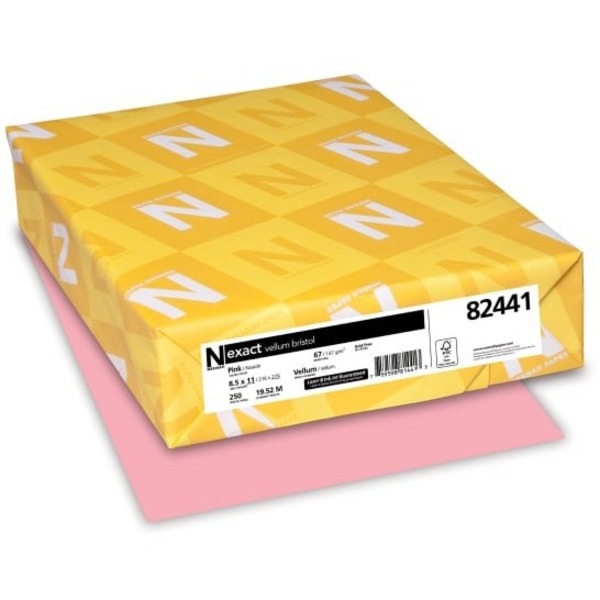 Neenah Inkjet, Laser Printable Multipurpose Card Stock - Pink - Letter - 8 1/2" x 11" - 67 lb Basis Weight - 250 Ream - Acid-free, Eco-friendly, Fade Resistant, Non-yellowing