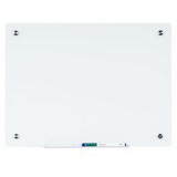 Bi-silque Magnetic Glass Dry Erase Board - 18" (1.5 ft) Width x 24" (2 ft) Height - White Glass Surface - Rectangle - Horizontal/Vertical - 1 Each