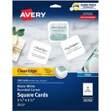 Avery&reg; - Cartes d'affaire carr&eacute;es avec technologie Sure Feed Coupe nette, 2 ½ po x 2 ½ po