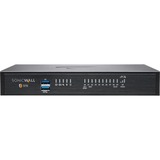 SonicWall TZ570 Network Security/Firewall Appliance - 8 Port - 10/100/1000Base-T - 5 Gigabit Ethernet - DES, 3DES, MD5, SHA-1, AES (128-bit), AES (192-bit), AES (256-bit) - 8 x RJ-45 - 2 Total Expansion Slots - 1 Year TotalSecure Advanced Edition - Desktop, Rack-mountable - TAA Compliant