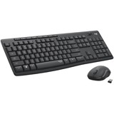 Logitech MK295 Silent Wireless Combo - USB Wireless Wi-Fi/RF - Graphite - USB Wireless Wi-Fi Mouse - Optical - Graphite - Volume Control, Play/Pause, Internet Key, Mute Hot Key(s) - AA, AAA - Compatible with Computer for Windows, Chrome OS