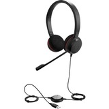 Jabra EVOLVE 20 Headset - Stereo - USB Type C - Wired - 32 Ohm - 150 Hz - 7 kHz - Over-the-head - Binaural - Supra-aural - 3.1 ft Cable - Noise Cancelling Microphone - Black