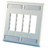 Ortronics Tracjack Faceplate, Eight-Port (Dual Gang), Plastic, Fog White - 8 x Total Number of...