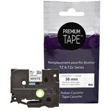 Premium Tape Label Tape - Alternative for Brother TZe-261 - 1-1/2'' x 26' (36 mm X 8 m) - Black on White - 1 Pack