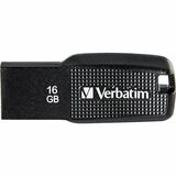 Verbatim 16GB Ergo USB Flash Drive - Black - 16 GB - USB 2.0 - Black - Lifetime Warranty