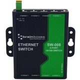 Brainboxes SW-008 Switches & Bridges 8 Prt Ethernet Switch 10/100 Mb - +14f To +140f Integral Wall Mount Sw-008 Sw008 837324004373