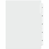 Quest Index Divider - 1/25 - Digit - 1 to 5 - Letter - 8.50" (215.90 mm) Width x 11" (279.40 mm) Length - White Divider - 1 Set