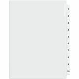 Quest Index Divider - 1/25 - Digit - 1 to 10 - Letter - 8.50" (215.90 mm) Width x 11" (279.40 mm) Length - White Divider - 1 Set