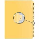 Quest Index Divider - 1/25 - Alphabet - P - Letter - 8.50" (215.90 mm) Width x 11" (279.40 mm) Length - Buff Divider - 1 / Pack