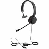 Jabra Evolve 20SE MS Headset - Mono - USB Type C - Wired - 32 Ohm - 150 Hz - 7 kHz - On-ear - Monaural - Ear-cup - 3.1 ft Cable - Electret Condenser Microphone - Black