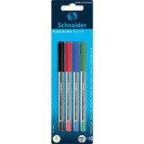 Schneider Tops 505 Ballpoint Pens - Medium Pen Point - Assorted - Stainless Steel Tip - 4 / Pack