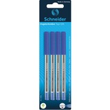 Schneider Tops 505 Ballpoint Pens - Medium Pen Point - Blue - Stainless Steel Tip - 4 / Pack
