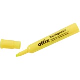 Offix Highlighter - Chisel Marker Point Style - Yellow - 1 Each
