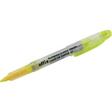 Offix Highlighter - Fine Marker Point - Chisel Marker Point Style - Yellow Liquid Ink - 1 Each