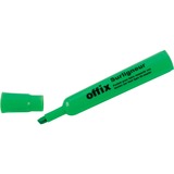 Offix Highlighter - Chisel Marker Point Style - Green - 1 Each