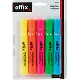 Offix Highlighter Set - Chisel Marker Point Style - Assorted - 1 / Pack