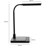 Royal Sovereign RDL-75U LED Desk Lamp - LED Bulb - Gooseneck, Swivel Head - Desk Mountable - Black - for Desk