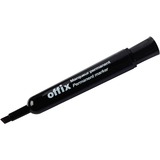 Offix Permanent Marker - Chisel Marker Point Style - Black - 1 Each