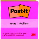 Post-it Adhesive Note - 4" x 4" - Square - 5 / Pack