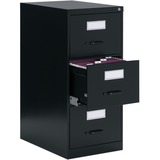 Global Fileworks 26-351 File Cabinet - 18.2" x 26.6" - 3 x Drawer(s) for File - Legal - Vertical - Pull-out Drawer, Drawer Extension, Ball-bearing Suspension, Label Holder, Removable Lock, Interlocking, Anti-tip - Black