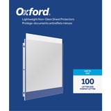 Oxford Sheet Protector - 0" Thickness - For Letter 8 1/2" x 11" Sheet - 3 x Holes - Ring Binder - 100 / Box