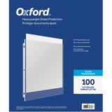 Oxford Sheet Protector - 0" Thickness - For Letter 8 1/2" x 11" Sheet - 3 x Holes - Ring Binder - Clear - 100 / Box