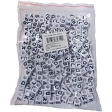 DBLG Import Beads - Letter - Jewelry - White - Wood - 250 / Pack