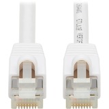 Eaton Tripp Lite Series Safe-IT Cat6a 10G Snagless Antibacterial S/FTP Ethernet Cable (RJ45 M/M), PoE, White, 14 ft. (4.27 m), TAA