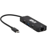 Tripp Lite U444-06N-H4GUC2 HDMI/RJ-45/USB/USB-C Audio/Video/Network/Data Transfer Adapter - 1 x Type C USB Male - 1 x Type A USB 3.1 (Gen 1) USB Female, 1 x RJ-45 Network Female, 1 x Type C USB 3.0 USB Female, 1 x HDMI HDMI 2.0 Digital Audio/Video Female - 4096 x 2160 Supported - Nickel Connector - Black