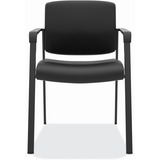 HON Validate Stacking Guest Chair | Black SofThread Leather - Black Leather, Foam Seat - Black Leather, Foam Back - Black Steel Frame - Four-legged Base - 1 Each