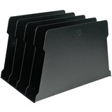 FC Metal Desk File Sorter - 4 Compartment(s) - 7.8" Height x 12.3" Width x 8" Depth - Black - Metal - 1 Each