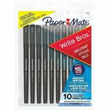 Paper Mate Write Bros Ballpoint Pen - Medium Pen Point - 1 mm Pen Point Size - Black - 10 Pack