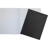 Hilroy Stitched Exercise Book, Black - Stitched - Ruled - 0.31" Ruled - 9.13" (231.78 mm) x 7.13" (180.98 mm) x 0.13" (3.18 mm) - White Paper - Lightweight